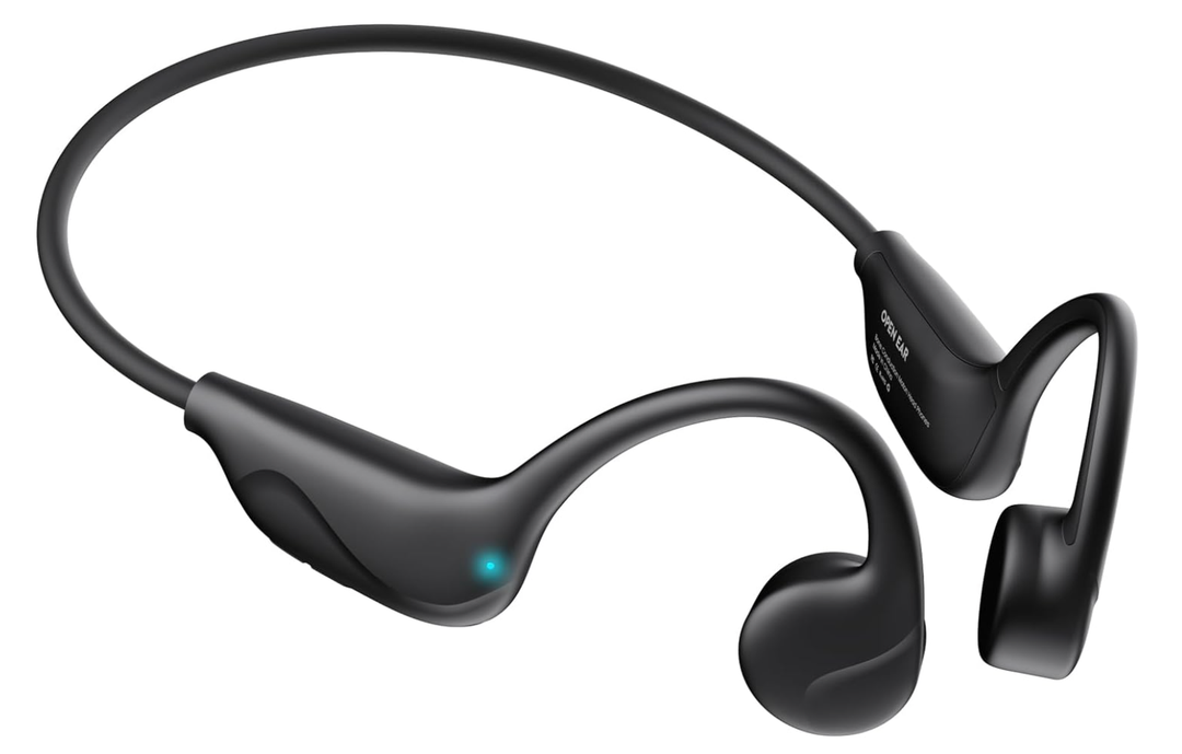 Bone Conduction Headphones,Bluetooth V6.0 Bone Conduction Earbuds with Mic,Open Ear Headphones 12Hrs Playtime,Wireless IPX5 Waterproof Sport Headphone for Running,Walking,Cycling,Gymï¼ˆPitch Black)