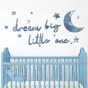 Briwooody 15 Pcs Moon and Stars Nursery Decor Dream Big Little One Wall Decor Boho Neutral Babyroom Wall Art Nursery Sign for Boys Girls Bedroom Home Farmhouse Living Playroom (Blue)