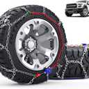 Snow-Chains Auto Fixing 1 Min Quick Installation Tire-Chains, Heavy-Duty Emergency Tire Traction Chain for Pickup Trucks and Off-road SUV Car Tires 265 275 285 295 305 - Set of 2 (HYR-B)