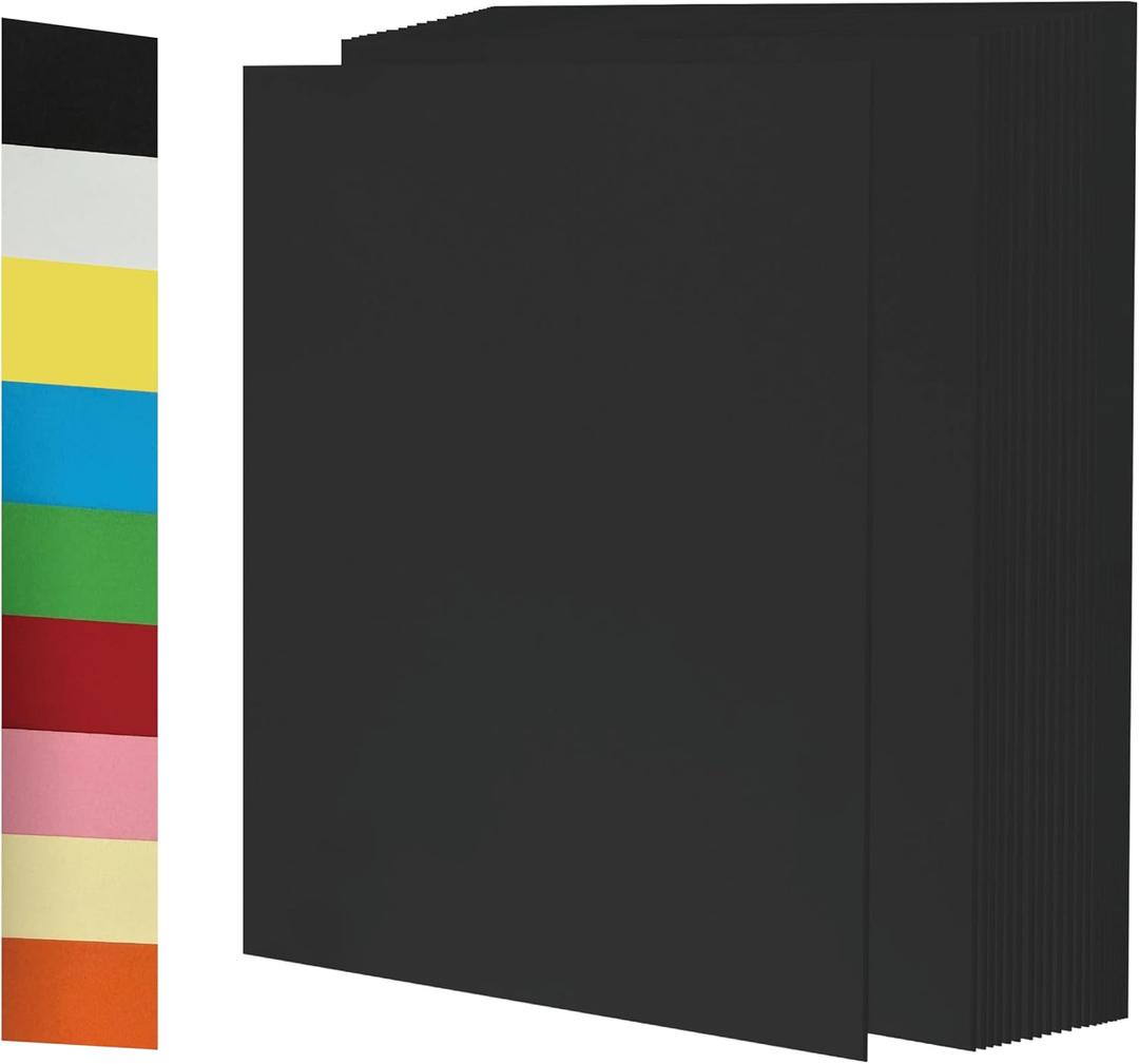 50Sheets 65 lb /180 GSM Black Paper  Premium Heavy-Weight Paper for Crafts, DIY Projects, Scrapbooking, Handmade Cards, Printing, and More  Vibrant Colors