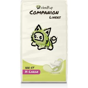 WICKEDPUP Dog Diaper Liners Booster Pads for Male and Female Dogs, 100ct | Disposable Diaper Inserts fit Most Reusable Pet Belly Bands, Wraps, and Washable Period Panties (X-Large (100 Count))