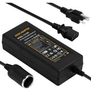 JRing AC to DC Converter, 110-220V 12V 5A 60W Car Cigarette Lighter Adapter AC/DC Power Supply Adapter Transformer, Suitable for Car Devices Electronic Products Under 60W