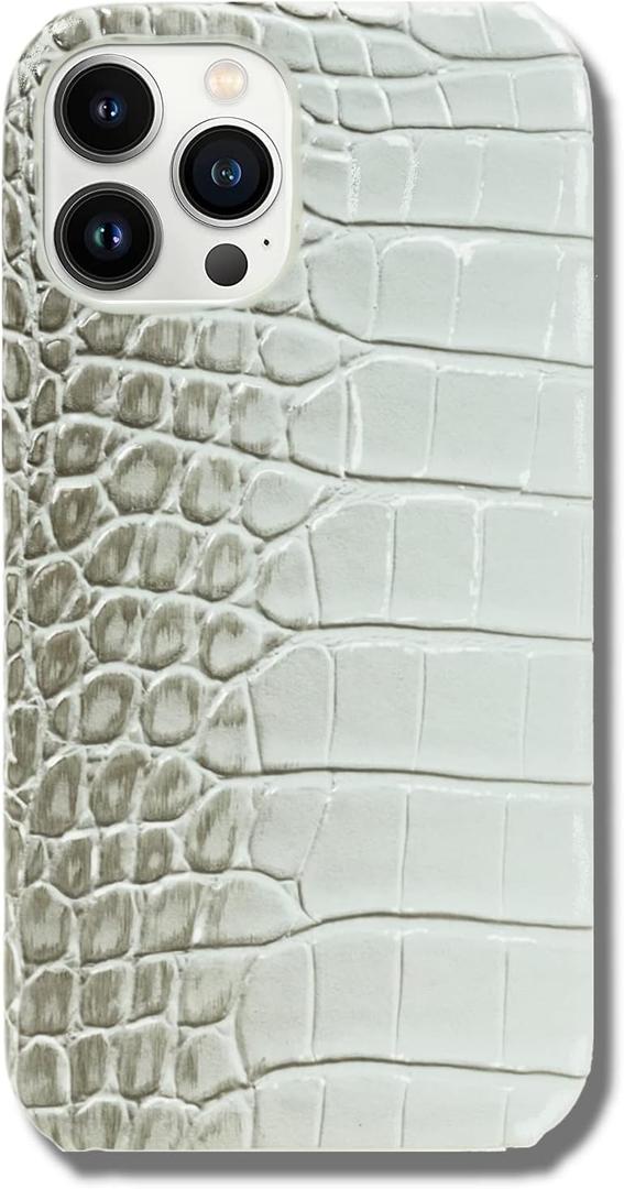 iPhone 11 Pro Max Leather Case - Classic Retro Pattern Cover, Soft TPU Slim Shockproof Designer Phone Case, Fashion Luxury Elegant White