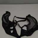 YANDW Sexy Womens Mesh Front Closure Racerback Bras for Women See Through Plunge Non Padded Unlined Sheer Demi Bra Underwire (36D, Black)