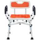 KSITEX Shower Chair for Inside Shower, Padded Shower Seat Chair with Arms and Back, 6-Level Adjustable Shower Stool Chair for Elderly and Disabled, 550 LB Heavy Duty Handicap Shower Bath Chair