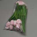 Kisflower 30Pcs Latex Tulips Real Touch Pink Artificial Flowers Fake Tulips Arrangement Bouquet for Home Office Wedding Decor (Pink)