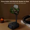 ASEAT Gifts for Men Women, Adjustable Phone Stand Bluetooth Speaker, Birthday Gifts Him Husband, Phone Holder for Kitchen Desk Bedroom, Cool Tech Gadget for Dad Mom Boyfriend, Christmas Ideal