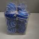 Royal Blue Christmas Ball Ornaments, Christmas Ball Decorations Shatterproof Plastic Hanging Pearl Balls for Holiday Party(70mm/2.76", 12ct)