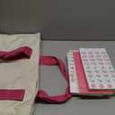 American Mahjong Game Set, Portable Carrying Bag,Acrylic 160 Tiles,Western Mahjong Tiles Set,Complete Ma Jong Set (Pink)