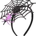 4 x Needzo Halloween 2025 Spiderweb Fascinator Headband, Costume and Party Accessories, 6 Inches Tall x 5.62 Inches Wide