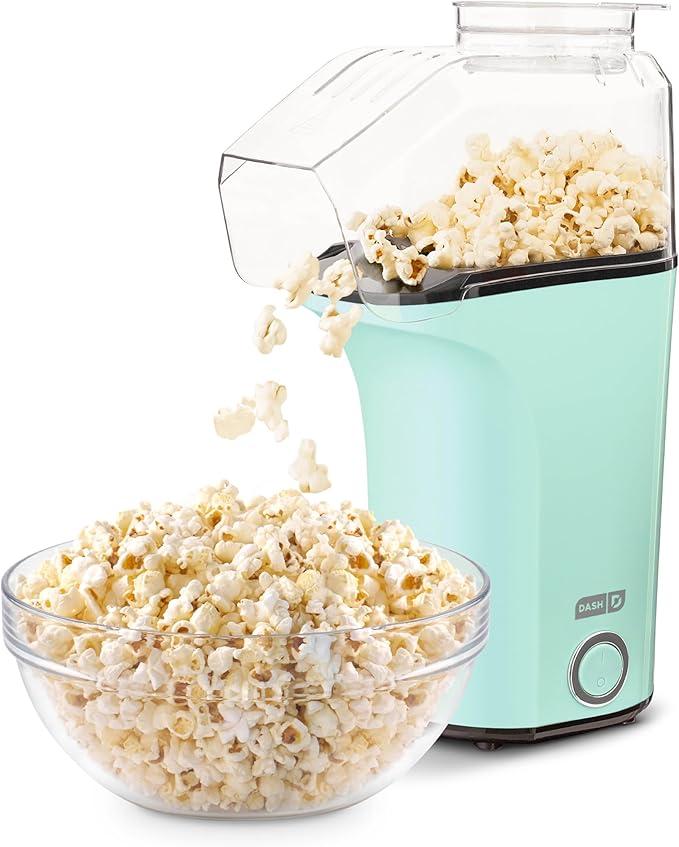 DASH Fresh Pop Popcorn Maker  OilFree, Air Popcorn Popper  With Measuring Cup & Recipe Guide  Perfect for Movie Nights  16 Cups, Aqua