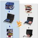 ELEZAY Hanging Packing Cubes Portable Travel Closet Collapsible Compression Clothes Organizer with Built in Shelves for Carry-on Luggage Suitcase Wardrobe X-Large_17.1 * 11.8 * 24.4 IN, Black