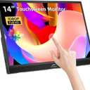 Kenowa Touchscreen Portable Monitor 14 Inch, HDR 1080P IPS External Display with USB C HDMI and Speakers & Stands, Travel Monitor Second Screen for Laptop Phone PC Mac Xbox PS4 Switch