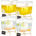 4 Pack 2.3 Gallon Beverage Dispensers With Stand for Parties Water Dispenser Cold Drink Container for Iced Tea Fridge Bar Party