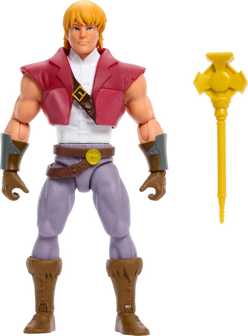 Masters of the Universe Origins Action Figure 200X Cartoon Collection Prince Adam, 5.5 Inch 1980s Motu TV Hero, Detailed Design & Scepter