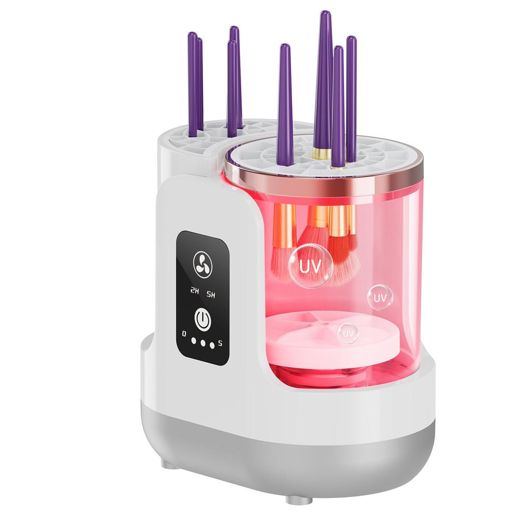 Electric Makeup Brush Cleaner Machine,Automatic Makeup Brush Cleaner with Dryer for Deep Cleaning,Make up Brush Cleaner Fit for All Size Makeup Brush