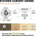 16 PCS Glass Crystal Dresser Cabinet Knobs Brushed Nickel, Octagon Knobs and Pulls for Dresser Drawers, Bathroom Kitchen Cabinet Drawer Knobs Set