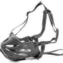 Leerburg's Lightweight Conditioning Dog Training Muzzle with Forehead Strap, 3-Strap Design, Safety Loop, Treat Reward Flap, Black (2-1.5" x 7")