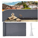 iCover 3x10ft Balcony Privacy Screen Fence, UV-Resistant Railing Fencing Cover for Porch Deck Patio Garden Backyard, Cable Zip Ties Included, Dark Grey