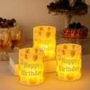 10 Sets Gold and White Happy Birthday Centerpieces for Tables Gold and White Birthday Lantern Boxes with Tea Lights Candles Centerpieces for Table Ideas for Women Men Party Supplies