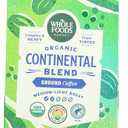Whole Foods Market, Organic Continental Blend Ground Coffee, Medium-Light Roast, Complex & Heavy, Fruit-Tinged, 12 Ounce