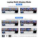 2 Laptops 3 Monitors KVM Switch 2 Port MST Dual USB-C Docking KVM Switches Triple Monitor Support Max 10Gbps USB Transfer Dual 4K@60Hz & One 1080P@60Hz Video Output, 100W PD Charging