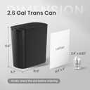 Cesun Automatic Motion Sensor Black Bathroom Trash Can with Lid, 2.6 Gallon Touchless Trash Bin, Smart Plastic Slim Garbage Can Small Wastebasket for Toilet, Office, rv, Bedroom, Living Room