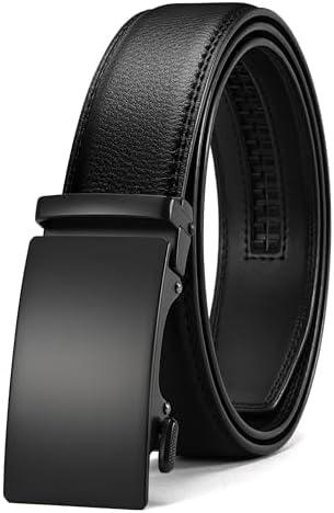 CHAOREN Mens Belt - Mens Ratchet Belt Leather 1 3/8" for Dress Pant - Micro Adjustable Belt Fit Everywhere