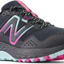 New Balance Women's 410v8 Trail Running Shoe, Black/Bright Cyan/Hi-Pink, 7 W