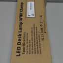 LED Desk Lamp with Clamp, Eye-Caring Clip on Lights for Home Office, 3 Modes 10 Brightness, Long Flexible Goose-Neck, Metal, Swing Arm Architect Task Table Lamps with USB Adapter, Black