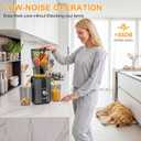 300W Cold Press Juicer with 5.8" Extra-Large Feed Chute, Slow Masticating Juicer Machines for Fruits and Vegetables, High Juice Yield, Easy to Clean, Family Use, BPA Free (Black & Grey)