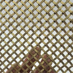 Carligo Stainless Steel Golden Decorative Mesh Sheet 15.8"x27.6"/40x70cm-5x5mm Square Openings, Titanium Plated Metal Panel for Cabinet Doors, Furniture Grille, Vent Cover, DIY Craft Projects (2-Pack)
