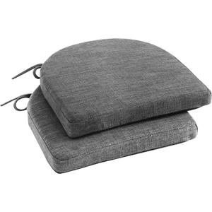 IPYNBAP Chair Cushions for Dining Chairs, Kitchen Chair Cushions, 16'' x 16'' x 2'', Non Slip Indoor Seat Cushions, Chair Pads for Dining Chairs with Ties & Removable Cover, Set of 2, Dark Grey
