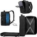 coowoz Large Travel Backpack For Women Men, Carry On Backpack,Hiking Backpack Waterproof Outdoor Sports Rucksack Casual Daypack Expandable Heavy Duty Extra large Backpack Black Expansion (45L)