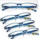 LUFF 4Pcs Anti-Blue-ray Reading Glasses Portable Ultra-Light Readers(3.25X)