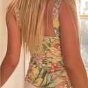 SOLY HUX Women's Floral Print Bow Tie Front Tank Top Sleeveless Sweetheart Neck Y2k Tops (S)