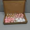48 Pcs Cake Topper Decorations - Balloon Cupcake Toppers, Foam Balls for Birthday Party Wedding Cake Decorating (Rose Gold, Pink, White, Gold)