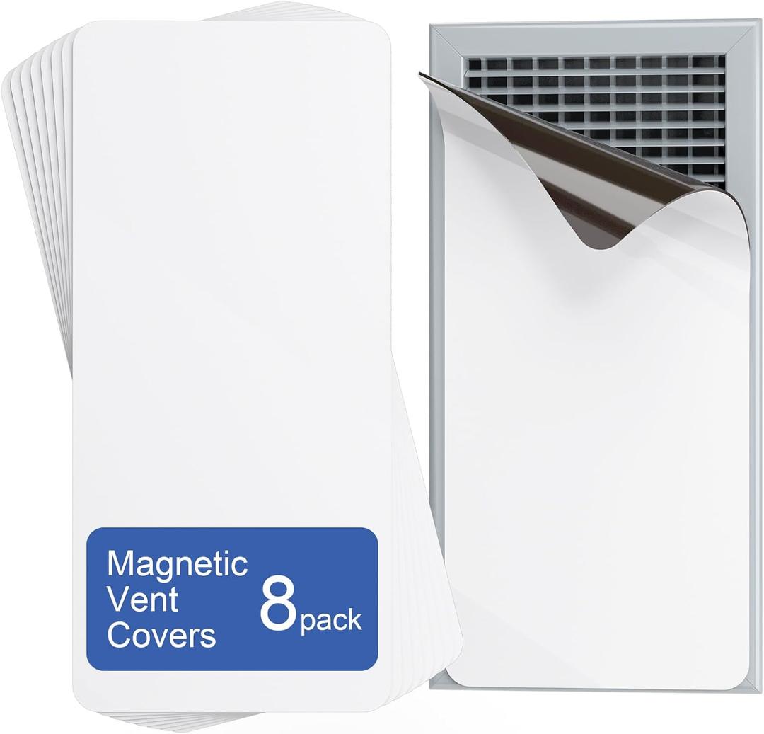 HOXHA 8 Pack Strong Magnetic Vent Covers, 5.5” × 12” Vent Cover Magnetic, Home and RV Vent Magnet Cover for Air Vents Wall Ceiling Floor
