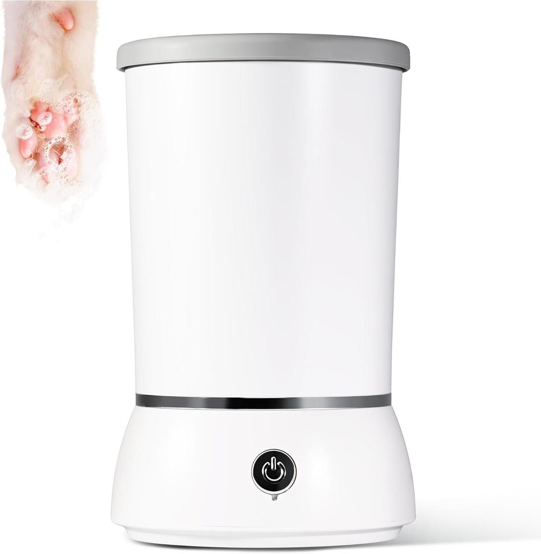 Electric Dog Paw Cleaner, Rechargeable Dog Paw Washer, Automatic Dog Paw Cleaner Cup, Puppy Paw Cleaner, Massager, White Foot Washing Cup