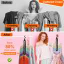 Closet Organizers and Storage,College Dorm Room Essentials,Pack of 6 Multifunctional Organizer Magic Space Saving Hangers with 9 Holes Storage Organization for Wardrobe Closet