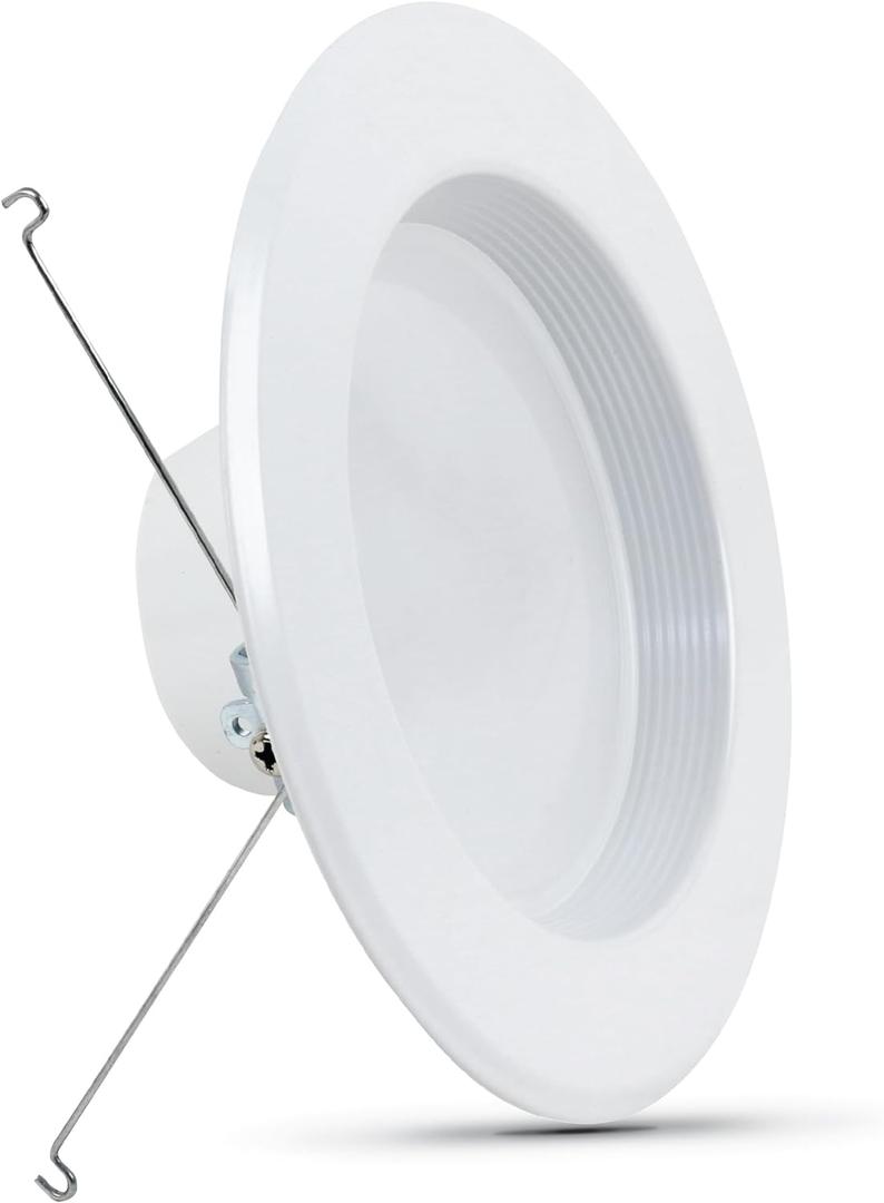 Feit Electric LED Recessed Downlight, fit Most 5-6" Housing Cans, Baffle Trim, Dimmable, 75W Equivalent 10.2W, 925 LM Retrofit kit, 75 Watt, 2700K Soft White, 6-Pack LEDR56B/927CA/MP/6 (5-6 Inches)