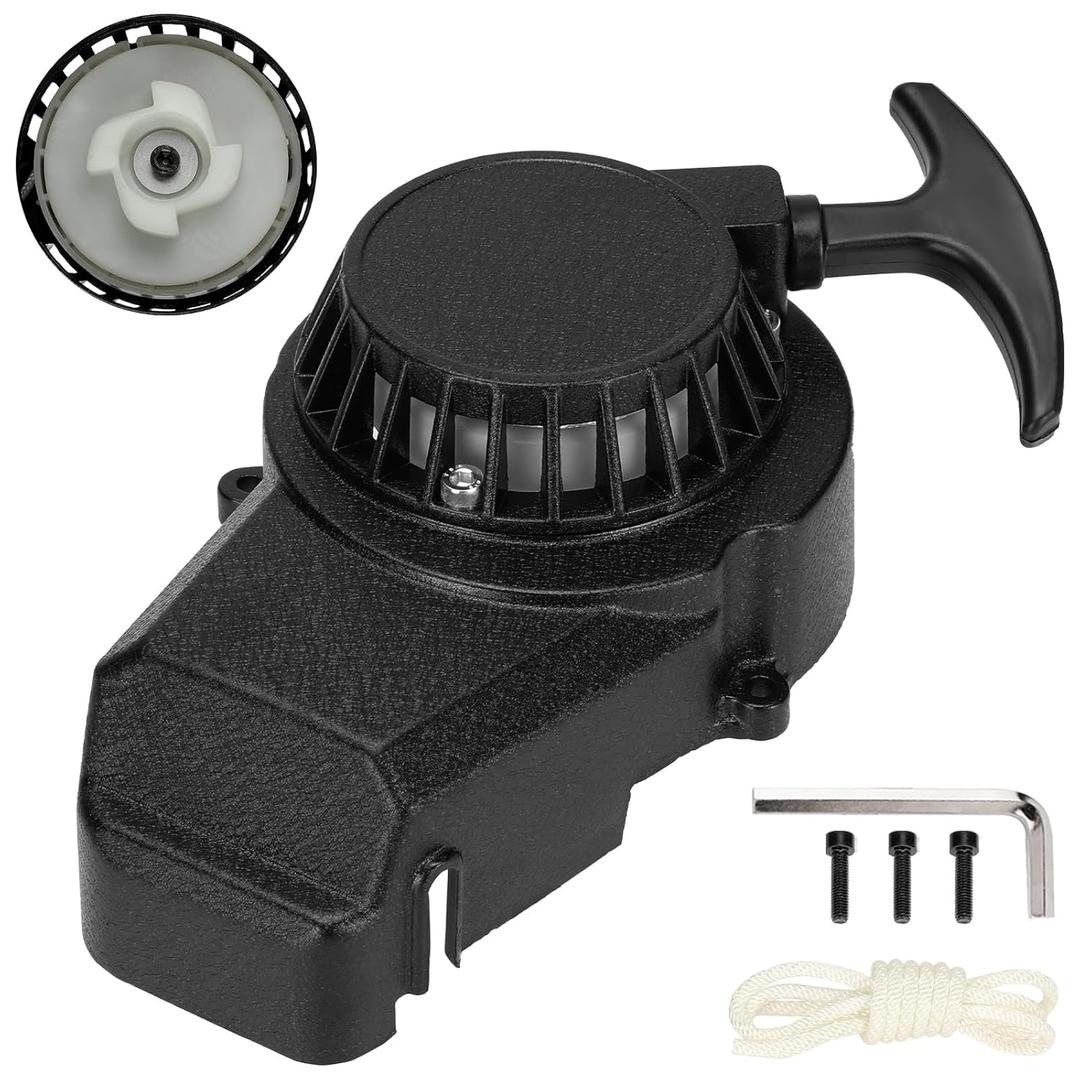FVRITO Pull Start Assembly Recoil Starter for SYX Moto 50cc Dirt Bike SSR X-pro Coolster Apollo 47cc 49cc 2 Stroke Engine Mini Kids Pit Pocket Chinese ATV Quad 4 Wheeler Go Kart Parts with Pull Cord