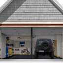 FEGO Magnetic Garage Hands Free Screen Door for 2 Car with Retractable Fiberglass, Mesh and Heavy Duty Weighted Bottom, Easy Assembly & Pass with 36 Magnets for Garage/Patio, Black, 16.3 X 7.15ft