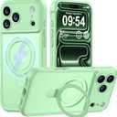 MOCCA Design for iPhone 17 Pro Max Case, Compatible with Magsafe [Premium Invisible Magnetic Ring Stand] [Military Drop Protection] Full Camera Guard Translucent Matte Slim Phone Cover, Matcha Green