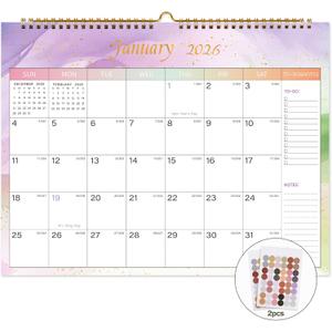 3 x Lbylyhxc 2026 Calendar - Use Now to December 2026 -18 Monthly Wall Calendar 2026, 11 x 8.5 Inches.Thick Paper with Julian Dates and Block for New Year and Christmas Presents (Wall Calendar 2025-2026 Colorful)