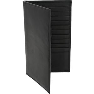 AG Wallets 20 Card Wallet for Men  Slim Long RFID Credit Card Holder with 2 Bill Compartments & ID Window  Soft Cowhide Leather Large Capacity Bifold  Black