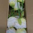 U'Artlines 2 Bouquet 10 Heads Artificial Peony Silk Flower Leaf Home Office Wedding Party Festival Bar Decor (Cream White)