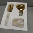 MyGift 4 Pcs Gold Bathroom Accessories Set with Toothbrush Holder, Soap Dispenser, Tumbler and Soap Dish, Bathroom Organizer Accessory for Modern Home Decor, Complete Ceramic