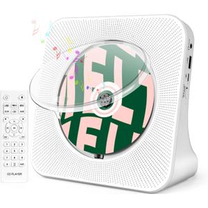 Portable CD Player for Home, ROADOM CD Players with Speakers, CD Player for Kids, Combo with Bluetooth/ FM Radio/ Stereo Sound/ Remote Control/ USB Drive/ AUX/ Timer/ Repeat