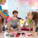 32 Pcs Valentine's Sock Puppets Making Kit Heart Hand Puppet Felt Toys for Kids Storytelling Role Play Party Supplies for Girl Boy